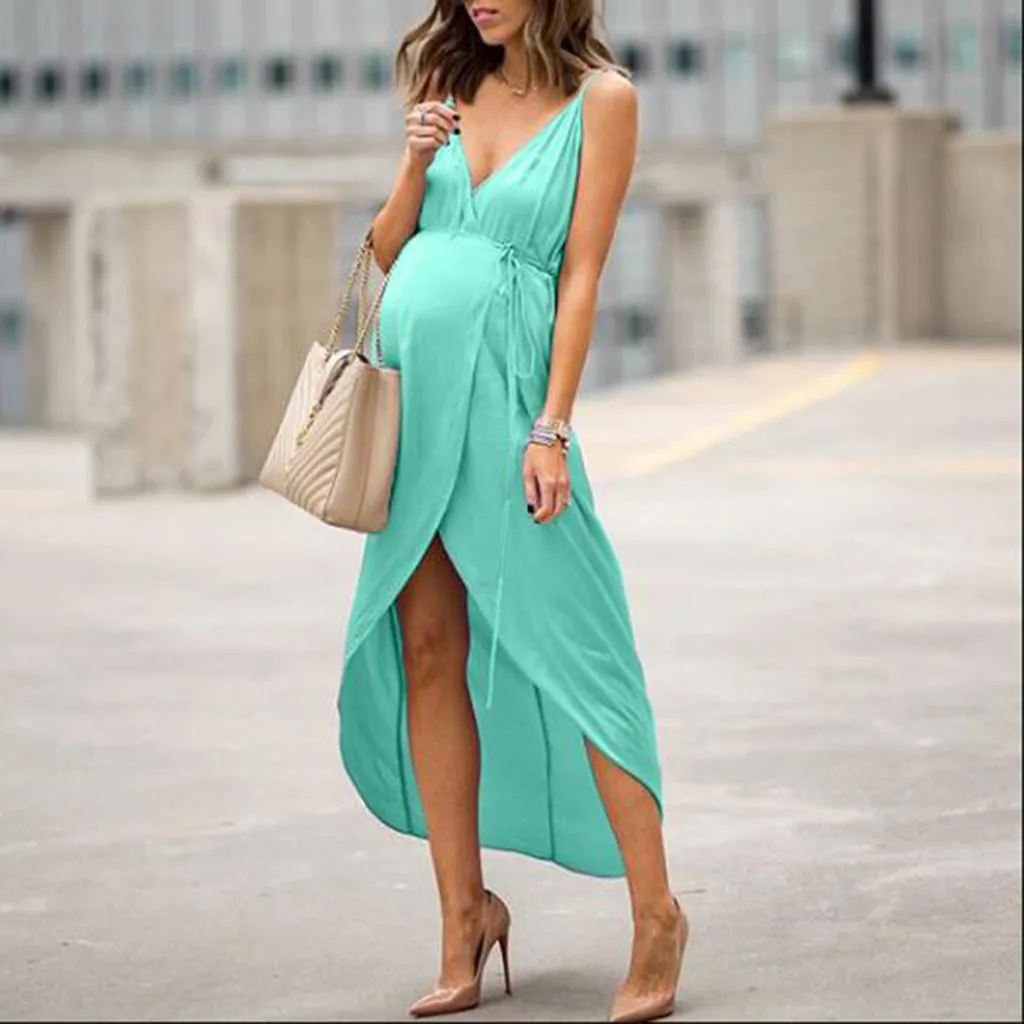 Женский летний Повседневный сарафан без рукавов для беременных Одежда Новое