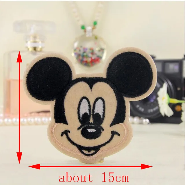 Mickey13X15cm Горячая распродажа! Микки Маус Минни патч Мультяшные нашивки гладить на нашивки для детей костюмы сумка интимные аксессуары наклейки - Цвет: Mickey13X15cm