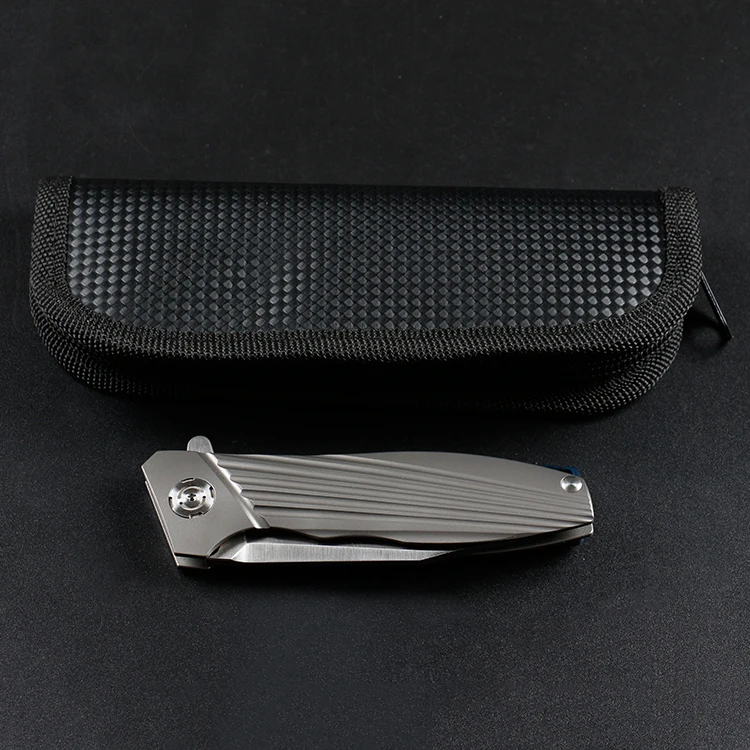 Freewolf ЧПУ TC4 Титан сплав ручка шарик подшипника Флиппер складной Ножи D2 атласной