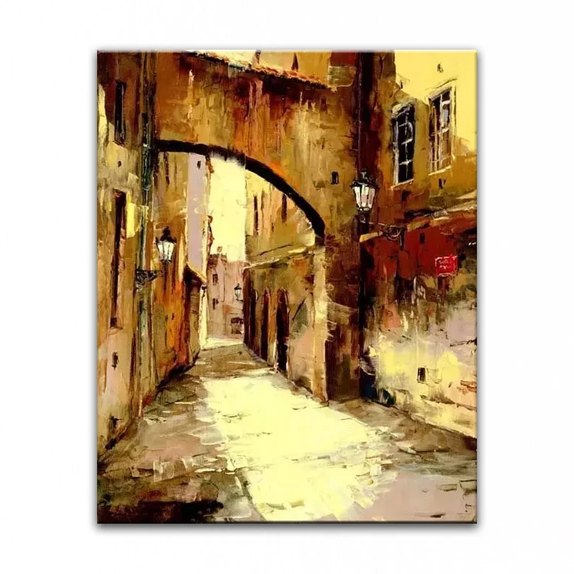 

oil painting 100% hand painted Home decoration high quality landscape knife painting pictures DM16062906