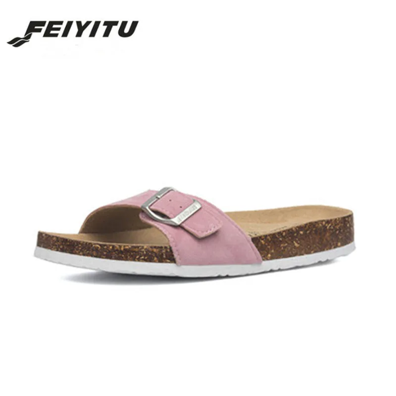 07 FeiYiTu/Новинка года; модные летние сандалии из пробки; женские повседневные пляжные разноцветные Вьетнамки; шлепанцы на плоской подошве; большие размеры 35-45 - Цвет: 07