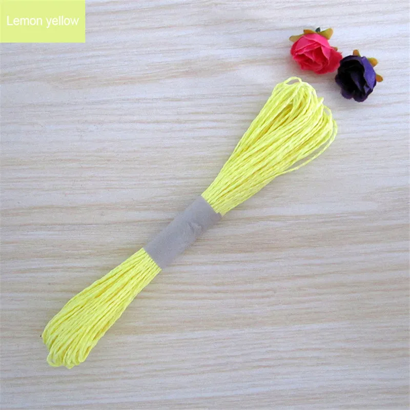 30 м/лот многоцветный Бумага Шнуры Веревки темы DIY ремесла детского сада детская игрушка домой декоративные аксессуары - Цвет: light yellow
