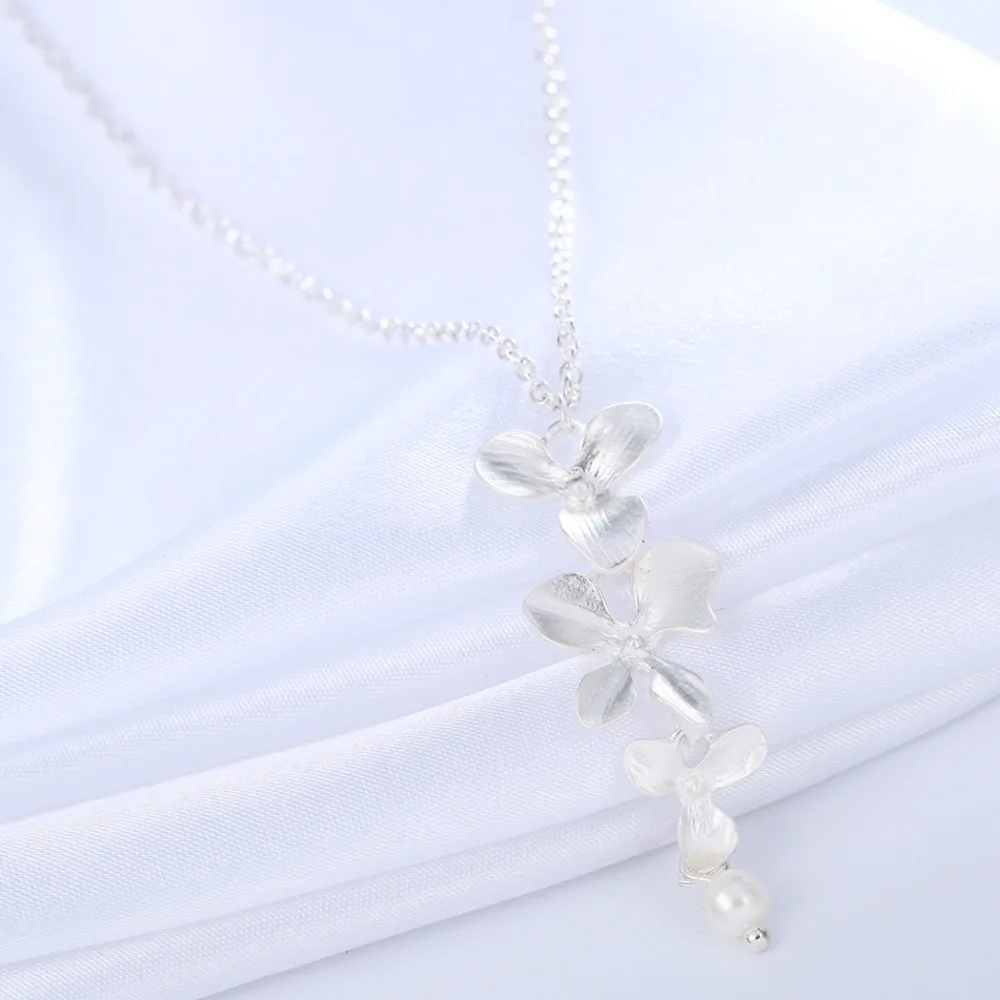 Женское Ожерелье с цветами орхидеи и жемчугом Kinitial украшение в виде лотоса для