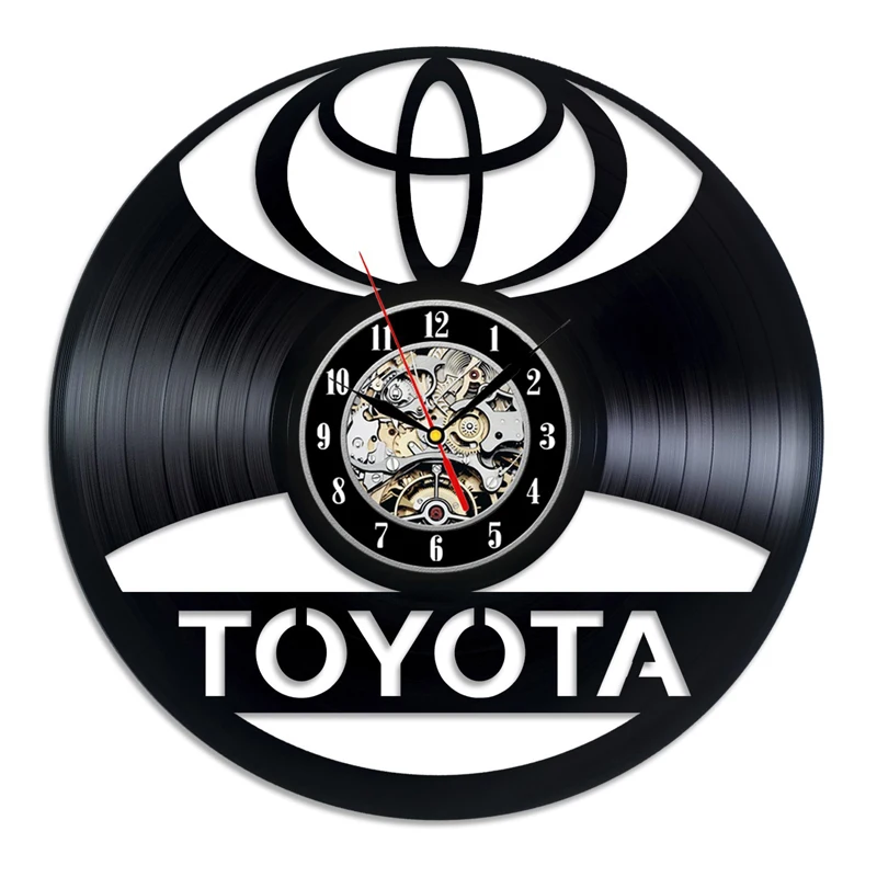 A-NO LED Toyota логотип виниловая пластинка настенные часы современный дизайн! Автосигнализация с вывеска на стену Винтаж виниловые настенные часы с светодиодный освещения домашние декоративные часы - Цвет: A-NO LED