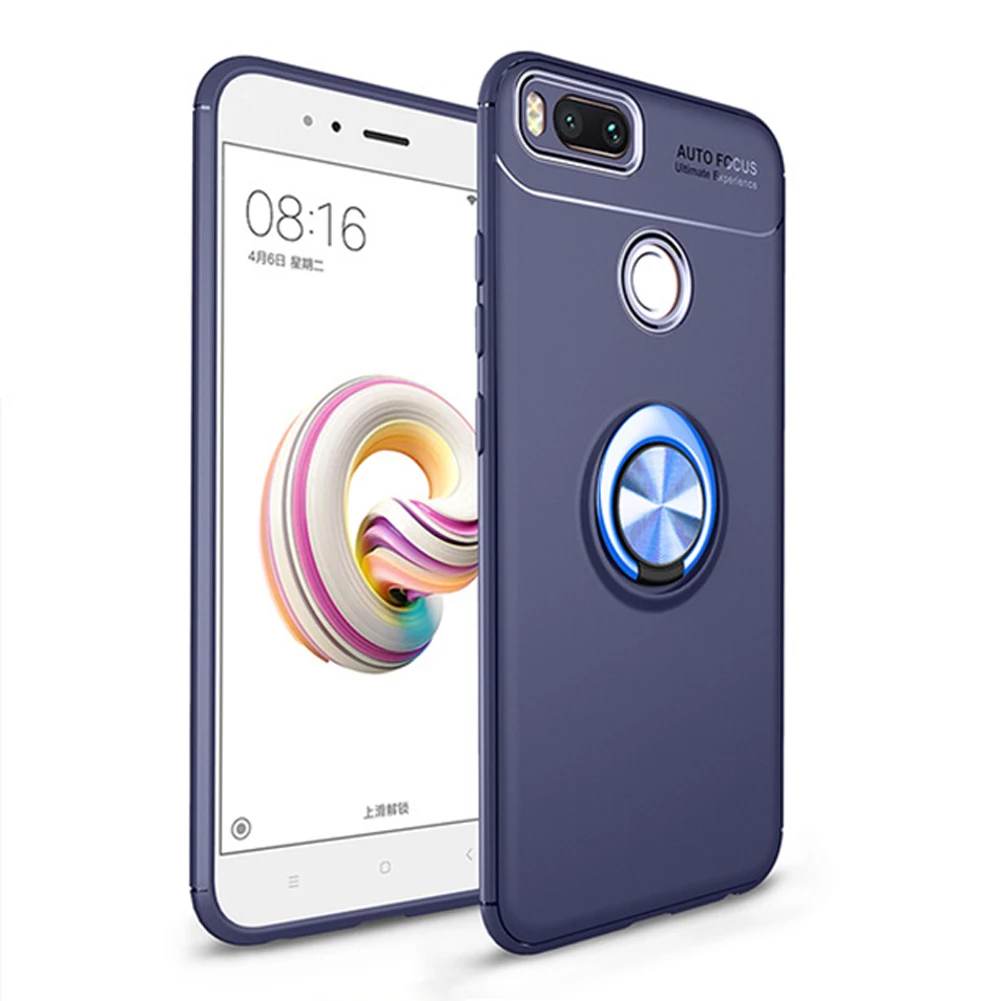 Mayround For Xiaomi 6 8 SE Holder Stand Magnetic Bracket Finger Ring TPU Silicone Phone Case Combo Redmi Note 4 4X 5 5A |