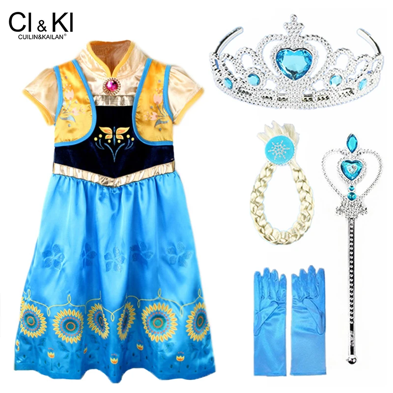 CuilinKailan/платье принцессы Анны Эльзы и Софии Праздничные платья Infantile fever elza Костюм