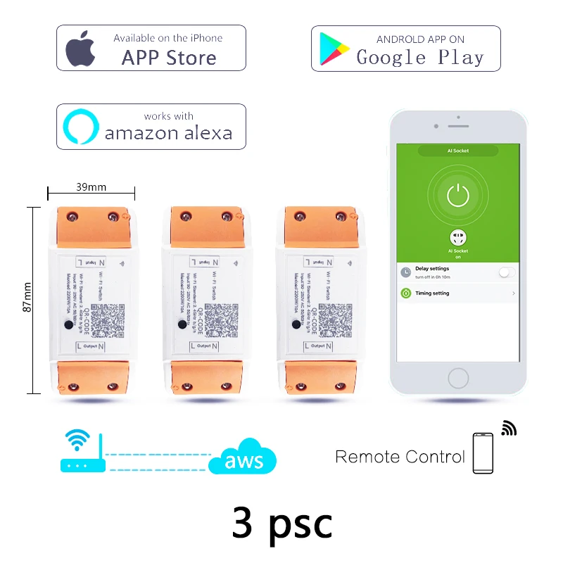 Переключатель Wi Fi реле дома Модули автоматизации Smart Remote Управление 220 В 110