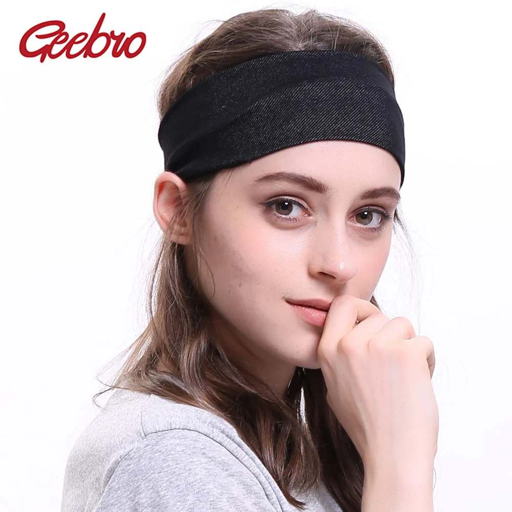 

Повязка на голову Geebro Хлопковая женская, эластичная, летняя, DQ535, мягкие джинсы