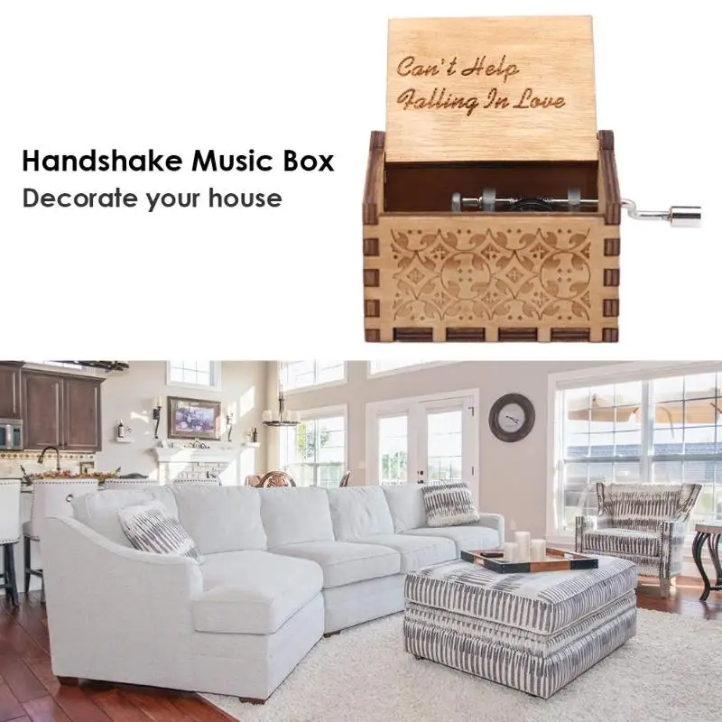 Деревянные ручные резные музыкальные коробки красивая рукоятка башня