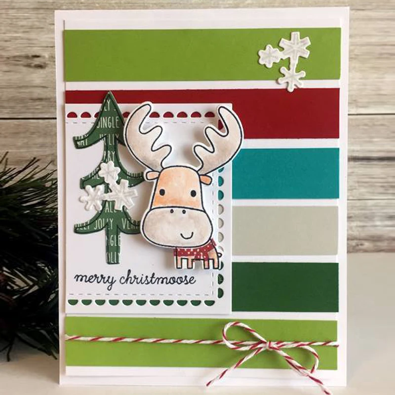 Набор прозрачных силиконовых штампов Merry Christmoose для скрапбукинга/фотоальбома