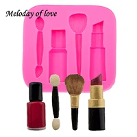 makeup tools lipstick nail polish chocolate party diy fondant cake decorating tools silicone mold dessert moulds t0075