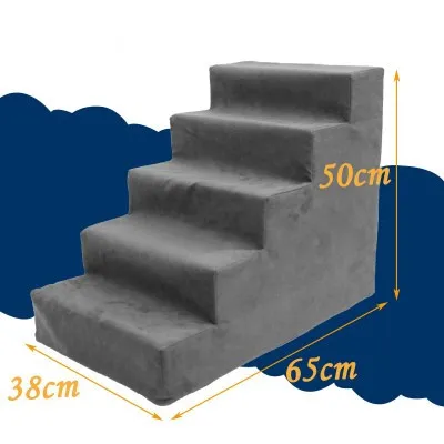 5 Steps 5 ступеней губчатая лестница для домашних животных с крышкой 65*50*38 см, лестница для собак, крытая портативная лестница для кошек, противоскользящий съемный диван-кровать, лестница CW089 - Цвет: 5 Steps