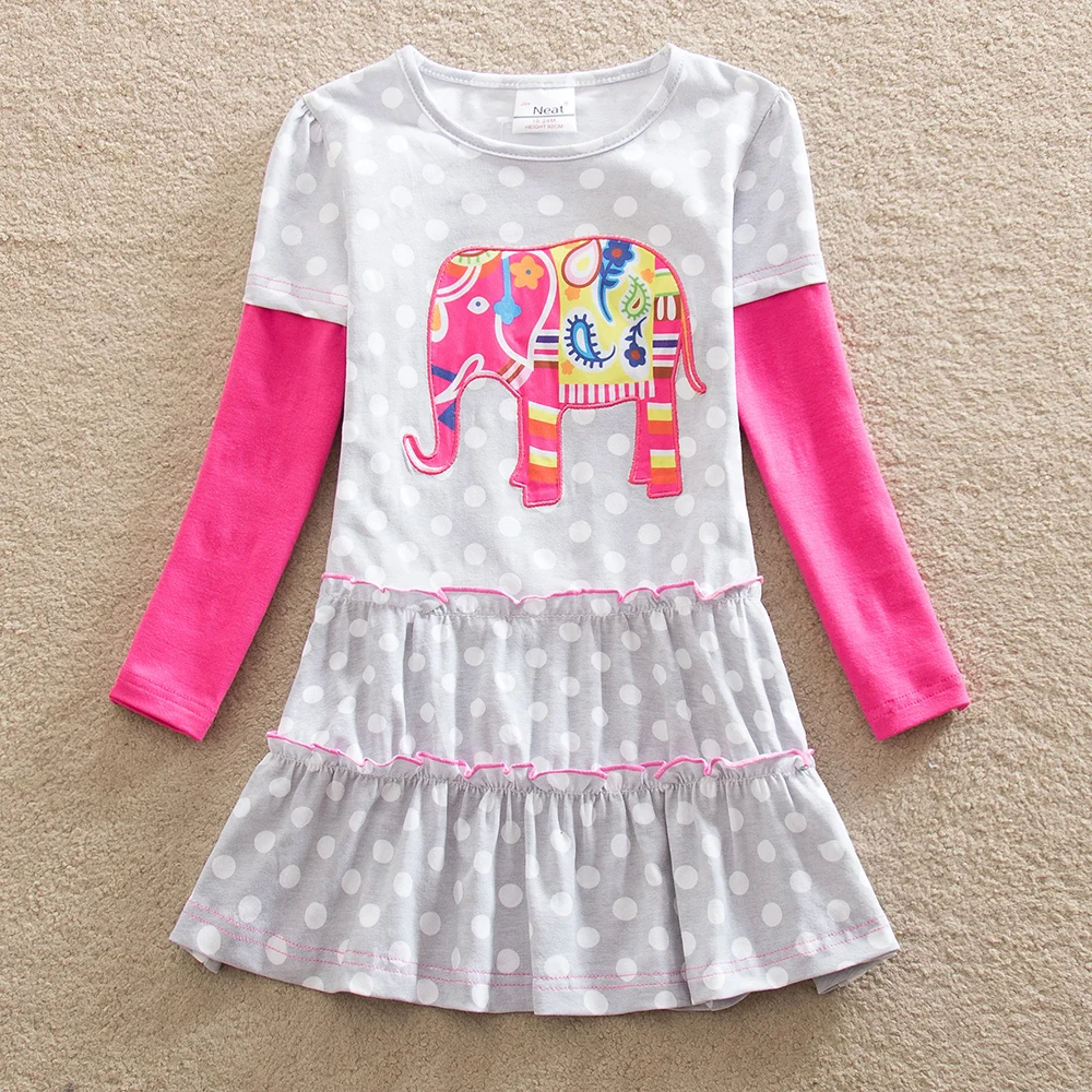 Платье с длинным рукавом для девочки новое осеннее платье вышивкой изображением