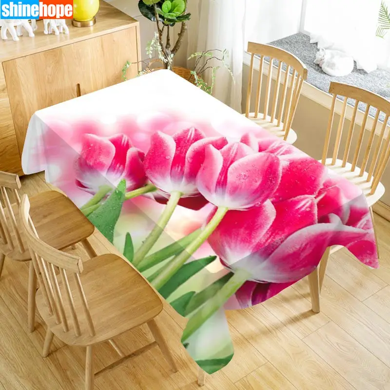 1 шт. 3D Свадебная скатерть букет для стола цветы тюльпаны на день рождения