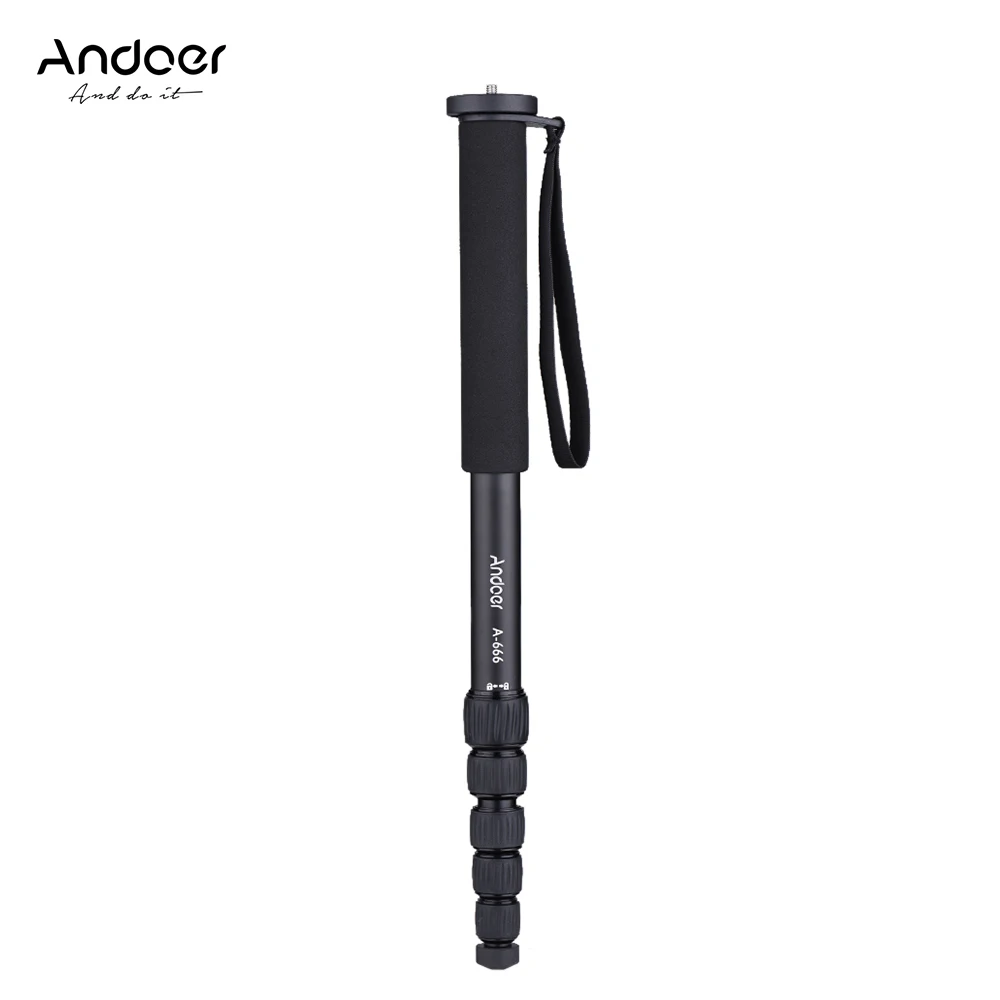 

Andoer A-666 181cm Camera Monopod Telescoping Aluminum Unipod Tripod 6-Section for Nikon Canon Sony Pentax Camcorder Photography