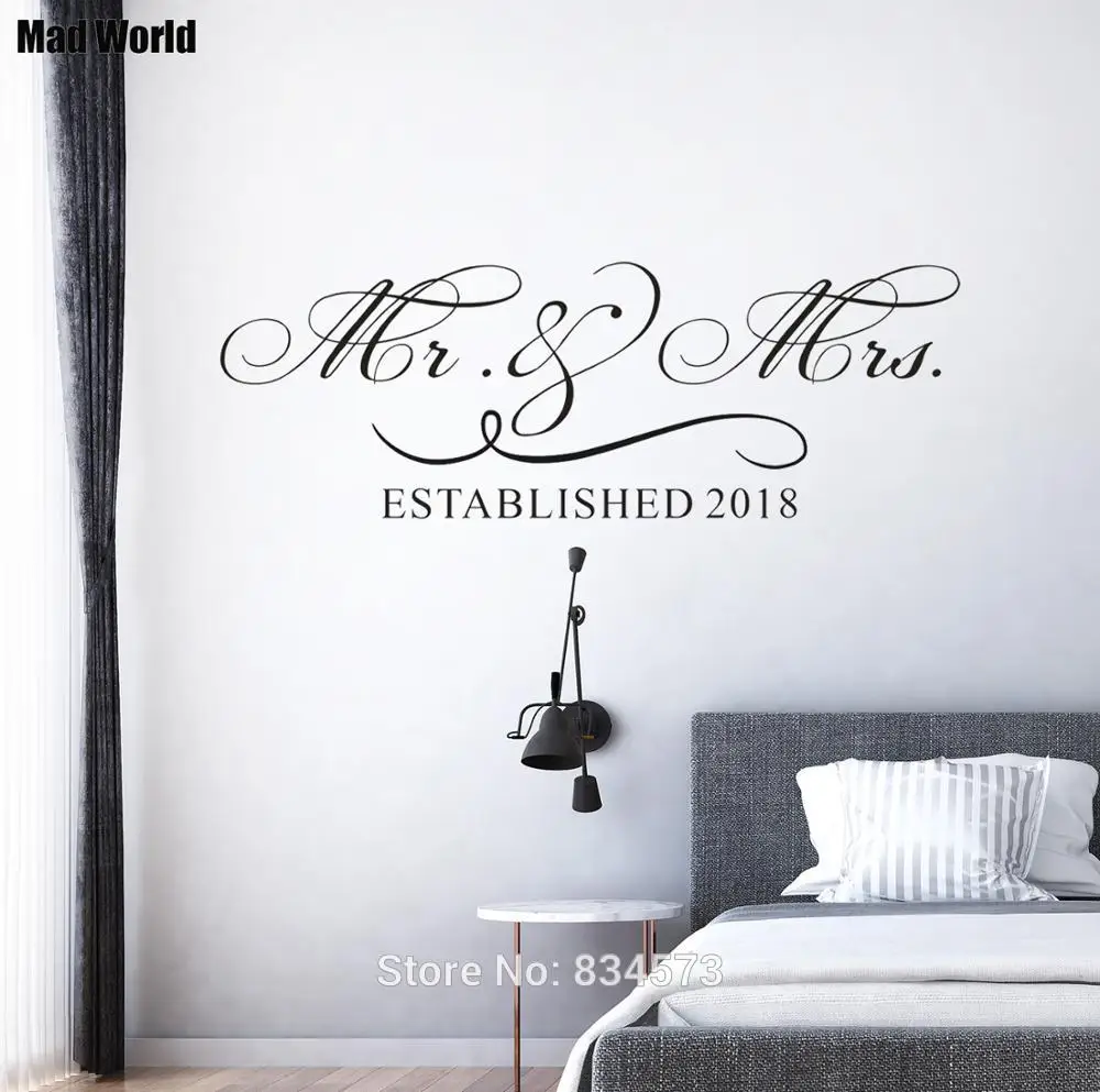 

Безумный мир-Mr. И миссис годовые Wall Art Наклейки на стены наклейки на стены дома DIY украшения Съемный Декор наклейки на стену