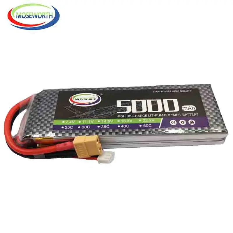 Аккумулятор LiPo 2S RC 7 4 в 5000 мАч 25C батареи для радиоуправляемого вертолета