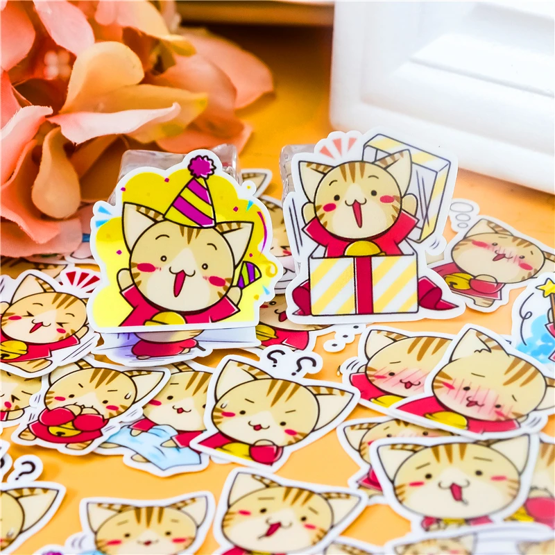 Стикеры бумажные в виде колокольчиков и кошек 41 цвет|Канцелярские наклейки| |