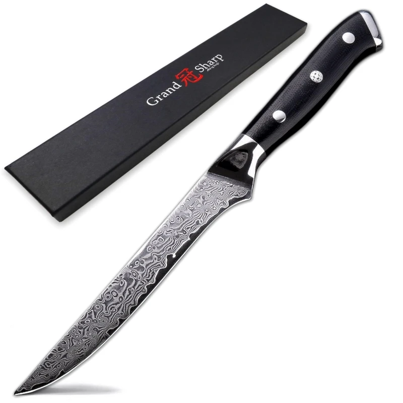 Grandsharp 5,5 ''нож для обвалки Дамасские кухонные ножи поварские инструменты VG10 японский дамасский стальной профессиональный нож для мясника с подарочной коробкой