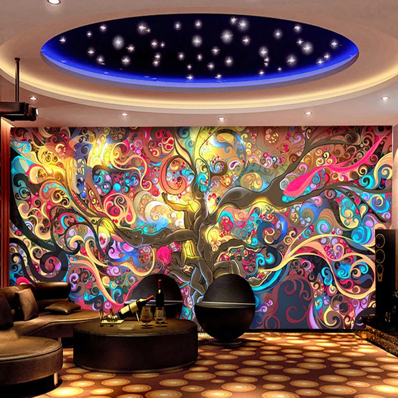 Картина на заказ европейский стиль 3D стереоскопическая настенная бумага бар КТВ