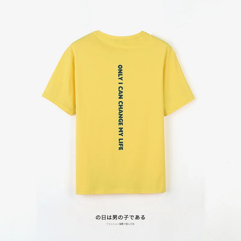 Японский Для мужчин одежда 2018 Весна ся Xinkuan Письмо печати Oversize с открытыми