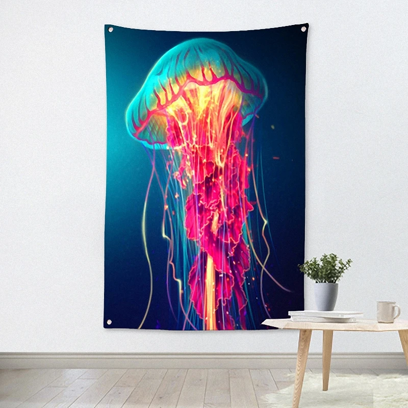 Jellyfish психоделическая рок группа регги баннеры с четырьмя отверстиями настенные