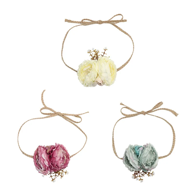 

10pcs/lot ,13*13cm kids artificial flowers with burlap headband hot sale women and girls hair fashion accessories headwear