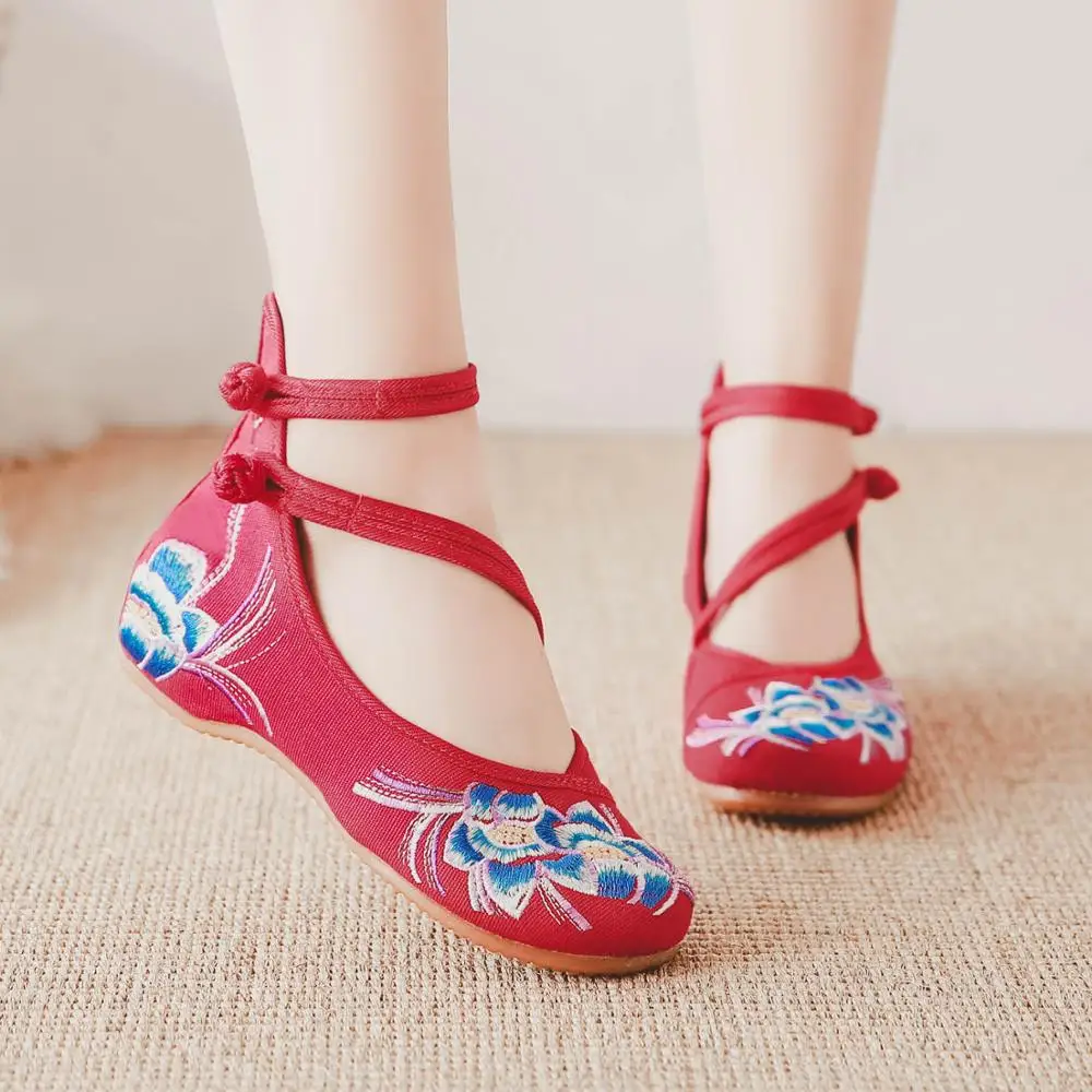 Spring and Autumn Women's Chinese Wedge Cotton Shoes Tendons Single Casual Dance plue size 43 | Обувь