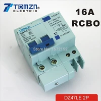 dz47le 2p 16a 230v 50hz60hz residual current circuit breaker with over current and leakage protection rcbo