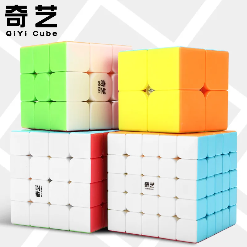 Qiyi, набор из 4 кубиков, магический нео-куб, набор включает 2x2 3x3x3 4x4x4 5x5x5, безлипкий кубик для тренировки мозга, детские игрушки