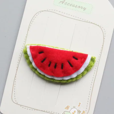 Watermelon Детская милая девушка голова орнамент мультфильм чистый ручной ткань зажим для волос BB клип - Цвет: Watermelon