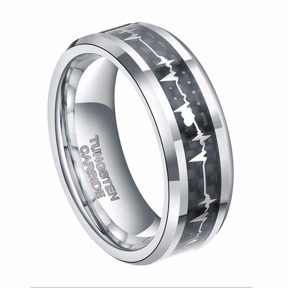 Кольцо из карбида вольфрама для мужчин и женщин обручальное ювелирное изделие с