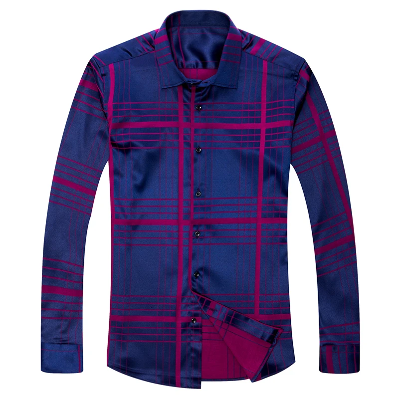 2018 повседневные полосатые мужские рубашки Slim Fit Мужские 3XL брендовая мужская