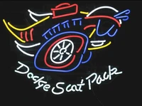 custom dodge scat pack mopar glass neon light sign beer bar