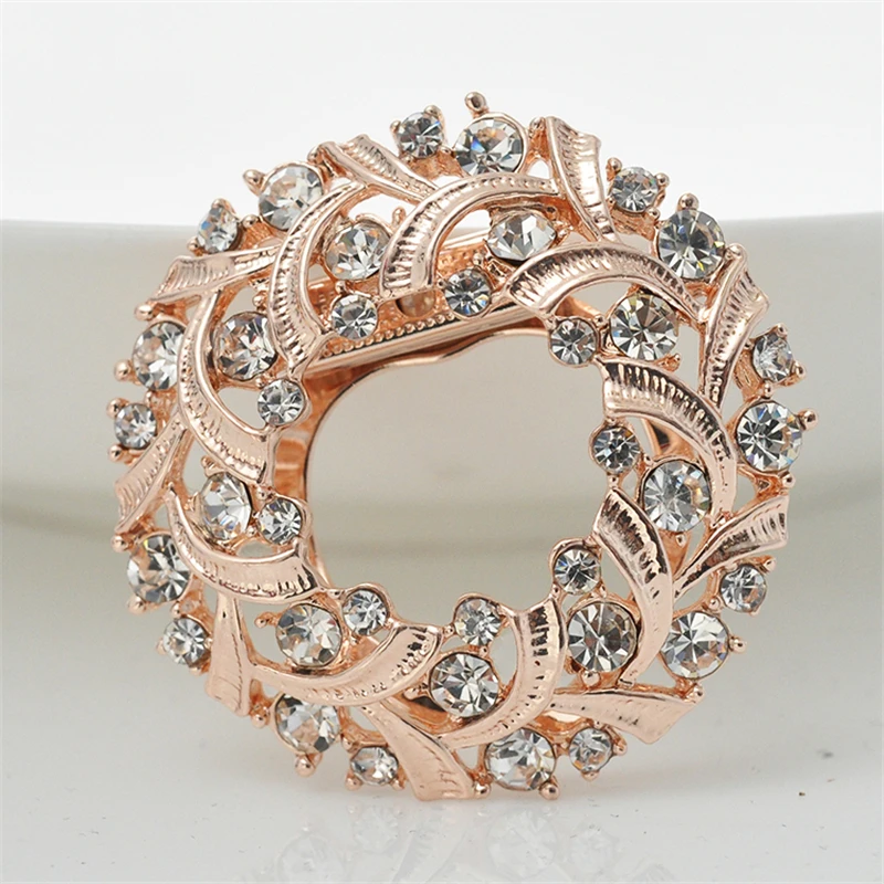 2018 брошь для шарфов двойной блестящими стразами Подвеска броши шарфа со