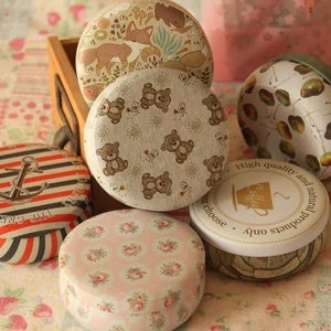 Жестяная коробка, круглая, макарон, десерт, маленькая, для хранения монет, ювелирных изделий, коробочка для жевательных резинок Изысканная печать