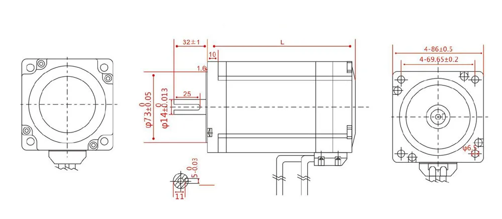 Nema 34 комплект шагового двигателя с замкнутым контуром 8A контроллер HB860H и 2 фазы 86HB250-80B 4.5N.m 86 мм сервопривод двигателя