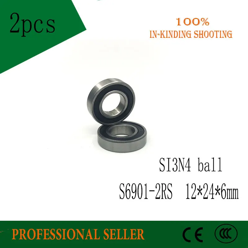 2 шт. гибридный керамический шариковый подшипник с глубоким желобом из