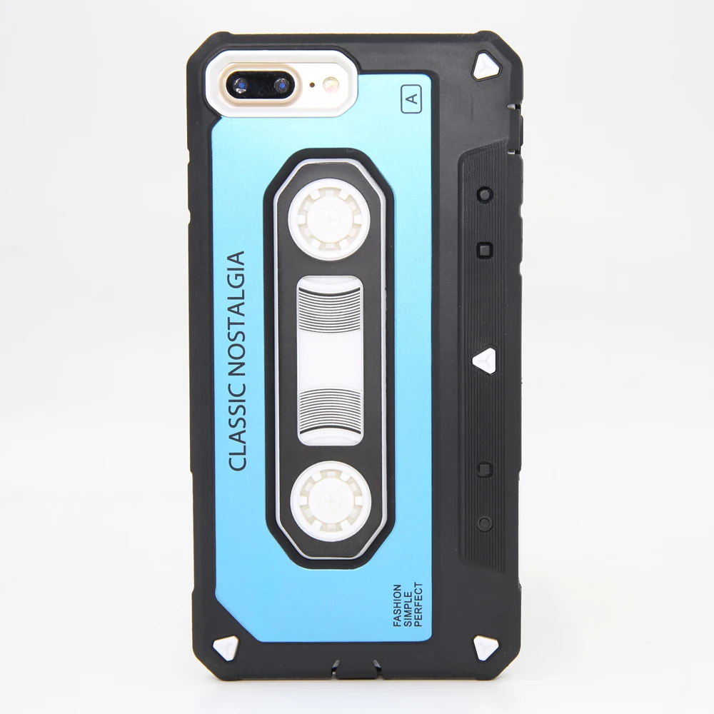 Ретро-винтажный 3D-чехол с гибридной броней, жесткий ПК-резиновый чехол для защиты от ударов и воздействия для iPhone 7 Plus/8 Plus.