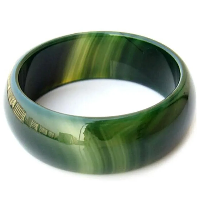 FENGASHOUW Pure natural green chalcedony bracelet width widening and thickening atmosphere female fashion | Украшения и