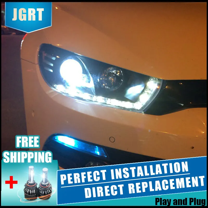 2 шт. светодиодный фары для VW Scirocco 09-15 Автомобильный свет двойной ксеноновые линзы