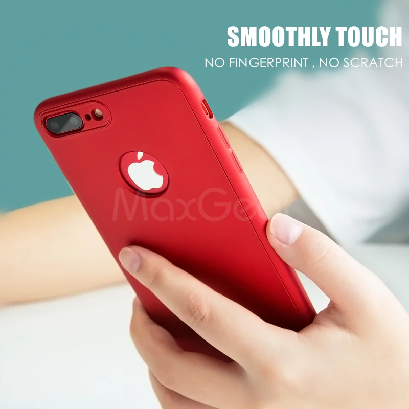 MaxGear 360 градусов полное покрытие Чехлы для iPhone 5 SE 6s 7 Plus X чехол мягкий TPU iphone 2 2020
