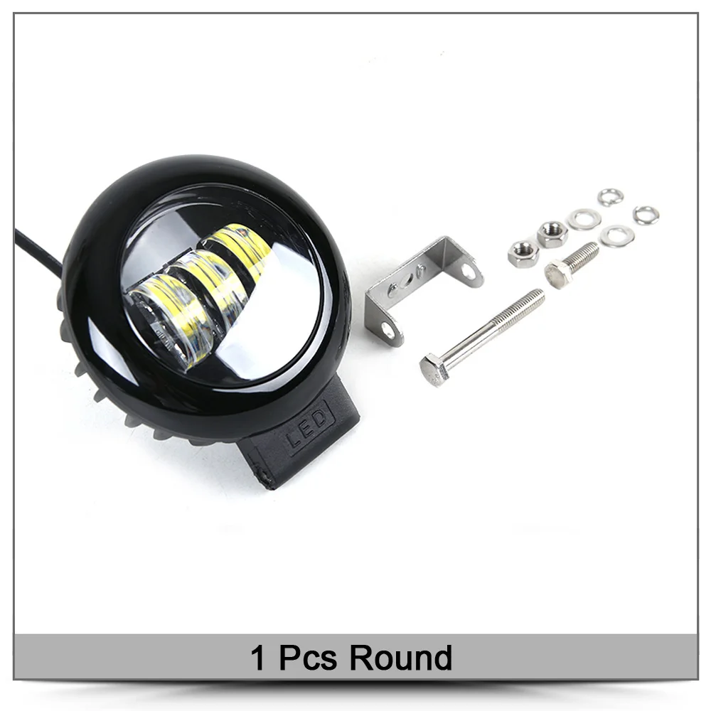 Round x1 6D объектив 5 дюймов круглый квадратный светодиодный рабочий светильник 12 В для автомобиля 4WD ATV SUV UTV Trucks 4x4 внедорожный мотоцикл Авто Рабочий светильник для вождения s - Цвет: Round x1