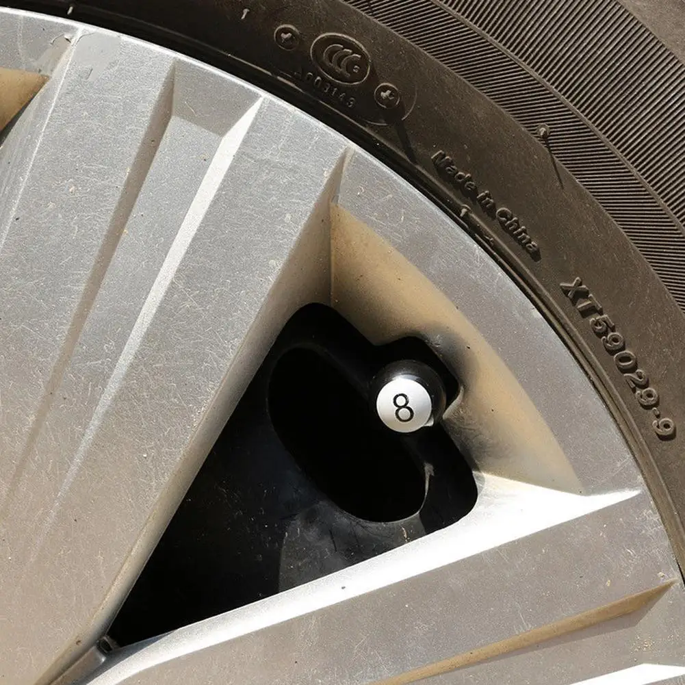 4 шт./компл. для велосипела шин клапан Кепки s Бильярд черный 8 вентиля покрышек легковых стебли крышка колеса Кепки s пыли стеблем для авто шины клапан пыли Кепки