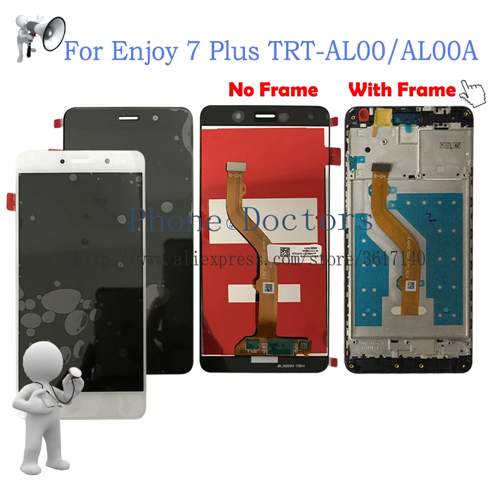 

5.5'' New Full LCD DIsplay + Touch Screen Digitizer Assembly With Frame For Huawei Enjoy 7 Plus TRT-AL00 / TRT-AL00A 100% Tested