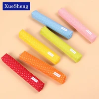 cute candy color pencil case kawaii dot canvas pen bag stationery pouch for girls gift office school supplies