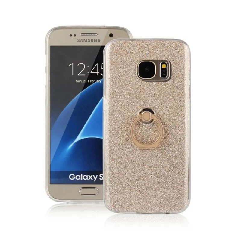 Чехол для Samsung Galaxy S7 G930 прозрачный мягкий чехол из ТПУ блестящее металлическое