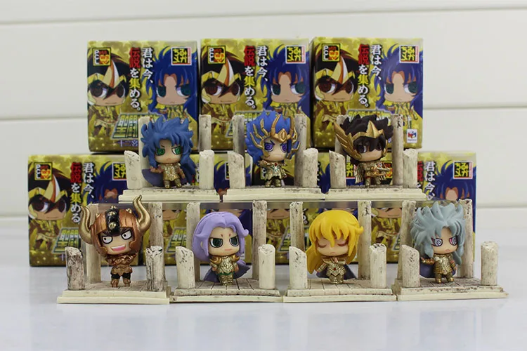 A 7 шт./лот Saint Seiya Shiryu HYOGA избегать ИККИ jabul Рыцари зодиака из ПВХ, движущаяся фигурка, модель с коробкой - Цвет: A