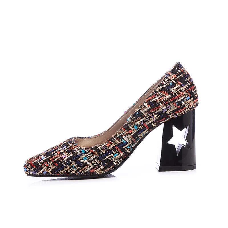 Женские туфли лодочки на высоком каблуке с квадратным носком|Женские туфли| |