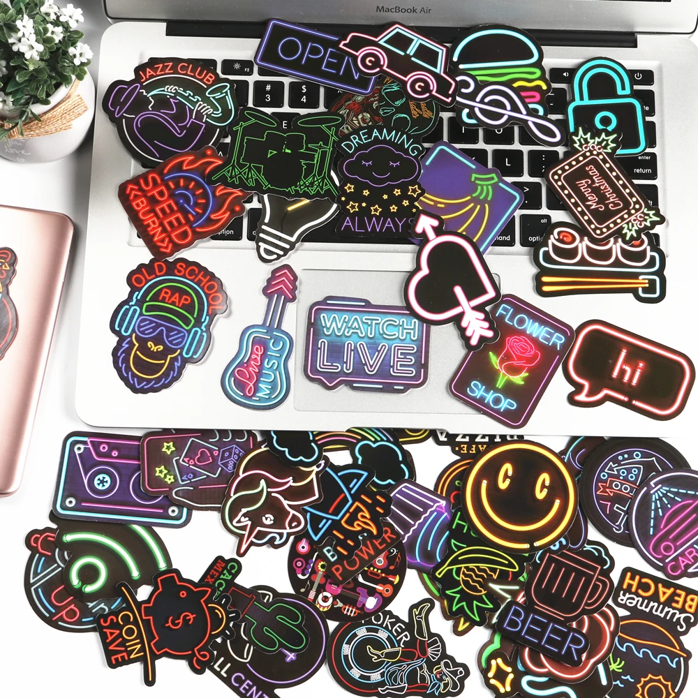 Наклейки неосветильник аниме с животными 50 шт. милые наклейки подарки для детей